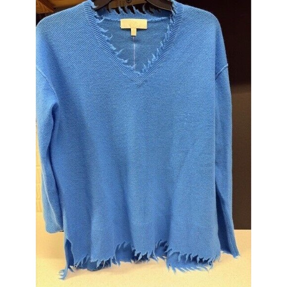 Cashmere  V Neck Soft Sweater Sz Small Blue Old Money - Picture 7 of 12